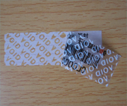 Tamper Evident VOID Polyester Label