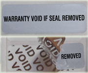 Tamper Evident VOID Polyester Warranty Stickers